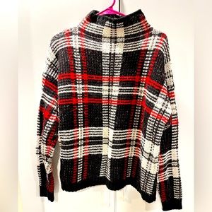 Chaps sweater red, black and white, buffalo plaid size extra large